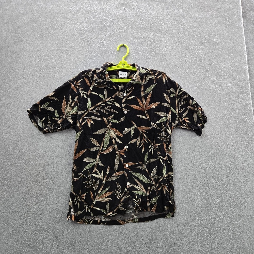 Tori Richard Men Button Up Shirt S Black Floral Hawaiian Shirt